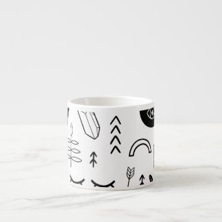 Tasse Expresso Mains magiques, lune, motif ethnique.