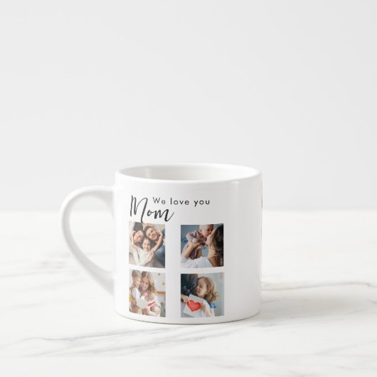 Tasse Expresso maman, maman, photo collage, on t'aime, typographi (Gauche)