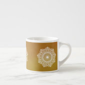 Tasse Expresso Mandala blanc sur fond doré (Droite)