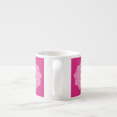Tasse Expresso Mandala blanc sur fond rose (Dos)
