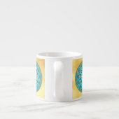 Tasse Expresso Mandala bleu or sur fond or doux (Dos)