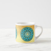 Tasse Expresso Mandala bleu or sur fond or doux (Droite)