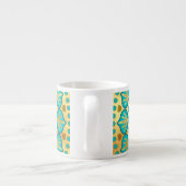 Tasse Expresso Mandala de fleurs bleu or (Dos)