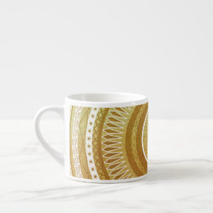 Tasse Expresso Mandala d'or et de paillettes
