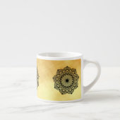Tasse Expresso Mandala noir sur fond or doux (Droite)
