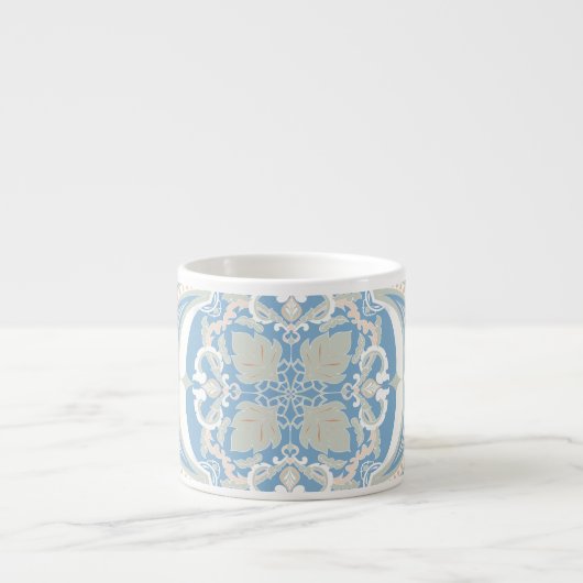 Tasse Expresso mandala pastel en bleu (Devant)