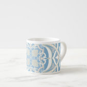 Tasse Expresso mandala pastel en bleu (Devant droit)