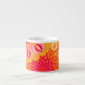 Tasse Expresso Mandala superposé orange rose jaune (Devant)