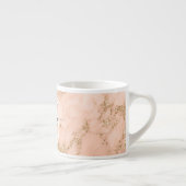 Tasse Expresso Marbre rose Parties scintillant or, Nom du script (Droite)