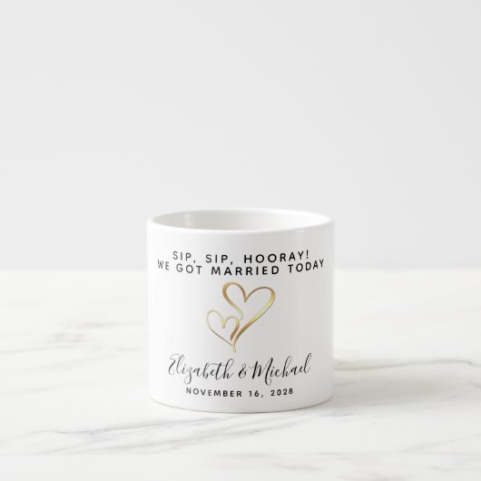 Tasse Expresso Mariage Favor Sip Sip Hooray (Devant)