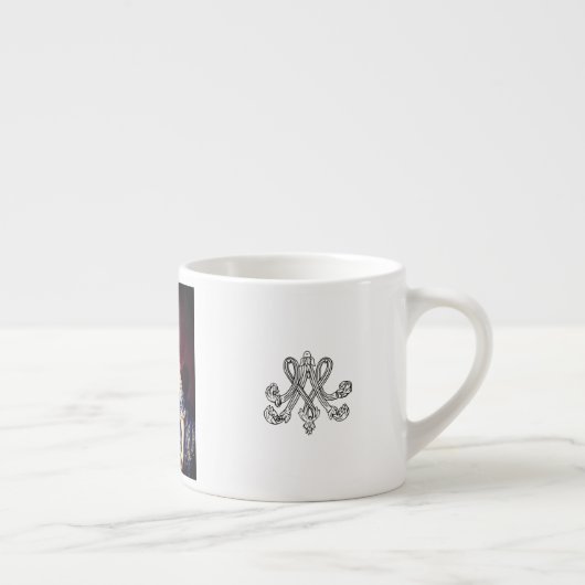 Tasse Expresso Marie Antoinette monogramme - monograme royal (Droite)