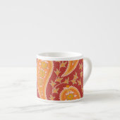 Tasse Expresso Maroon Paisley : Ornement de Concombre Turc. (Devant droit)