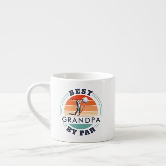 Tasse Expresso Meilleur Grand-Père Par Par Retro Golfing Papa (Gauche)