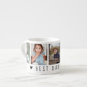 Tasse Expresso Meilleur Papa Personnalisé Collage de 5 Photos