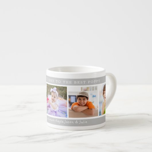 Tasse Expresso Meilleure Fête des pères joyeuse de Poppy 5 Photo  (Devant droit)