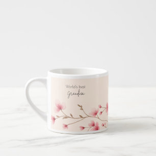 Tasse Expresso Meilleure grand-mère du monde - Pastel Floral Pers