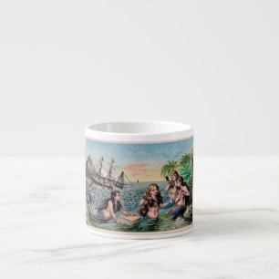Tasse Expresso Mermaid Antique Magie Océan Nautique