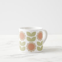  Mid-Century Pastel Pink Retro Floral Pattern