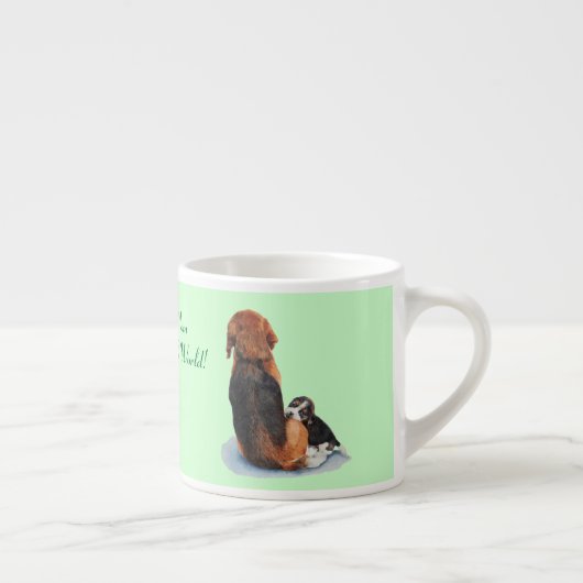 Tasse Expresso mignon chiot beagle bouddling maman chien avec slo (Droite)