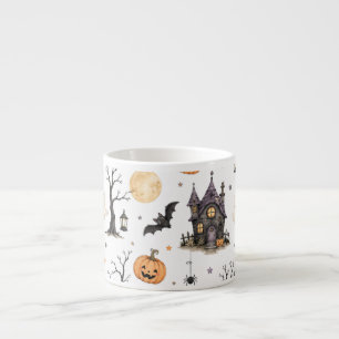 Tasse Expresso Mignon motif de maison hantée Halloween avec des f