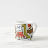 Tasse Expresso Mignons monstres de dessin : Arrière - plan sans c (Devant droit)