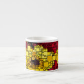 Tasse Expresso Mini-boîtes rouge, jaune et or Arrière - plan (Devant)