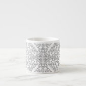 Tasse Expresso Minimalist Grey Floral Pattern (Devant)