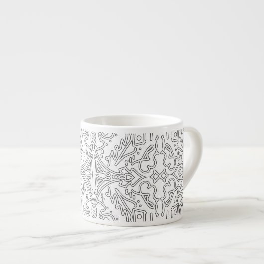 Tasse Expresso Minimalist Grey Floral Pattern (Devant droit)