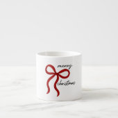 Tasse Expresso Minimalist Red Ribbon Bow Merry Christmas (Devant)