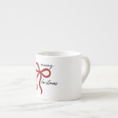 Tasse Expresso Minimalist Red Ribbon Bow Merry Christmas (Devant droit)