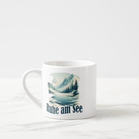 Tasse Expresso Minimalistische Seenlandschaft - Ruhe am Wasser (Gauche)