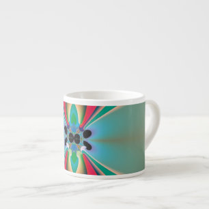 Tasse Expresso Miroir de symétrie corail sarcelle Art abstrait