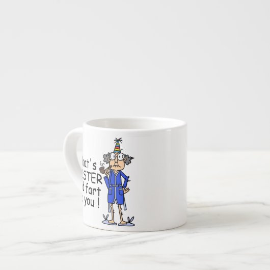 Tasse Expresso Mister Old Fart Humour d'anniversaire (Devant gauche)