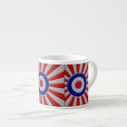 Tasse Expresso Mod Roundel Sunburst asiatique en fibre de carbone (Devant droit)