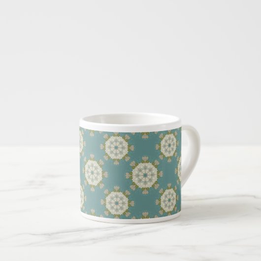 Tasse Expresso Modèle Damas avec éléments abstraits (Devant droit)