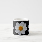 Tasse Expresso Modèle floral dahlia blanc sur noir (Devant)