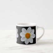 Tasse Expresso Modèle floral dahlia blanc sur noir (Droite)