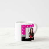 Tasse Expresso Modèle photo à points Polka rose (Devant droit)