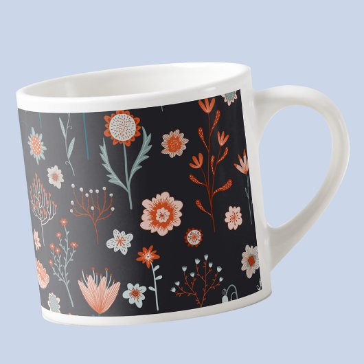 Tasse Expresso Moderne Floral sombre scandinave