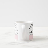 Tasse Expresso Moderne Girly Pastel Rose Avec Nom Personnalisé (Dos)