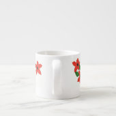Tasse Expresso Moderne Rouge Floral design sur blanc (Dos)