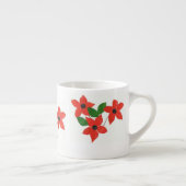 Tasse Expresso Moderne Rouge Floral design sur blanc (Droite)