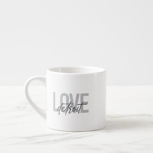 Tasse Expresso Moderne, simple, cool, design urbain Amour Detroit (Gauche)
