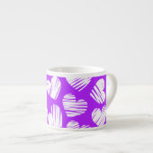 Tasse Expresso Moderne violet blanc Doodled Heart Valentine's Day (Devant droit)