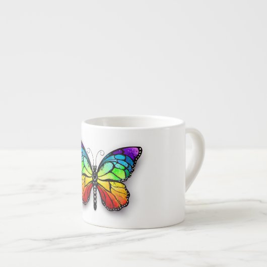 Tasse Expresso Monarque papillon arc-en-ciel (Devant droit)