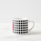Tasse Expresso Monogram Buffalo Check & Élégant Rouge 6oz. (Droite)