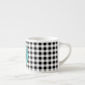 Tasse Expresso Monogram Buffalo Check & Turquoise 6oz. (Droite)