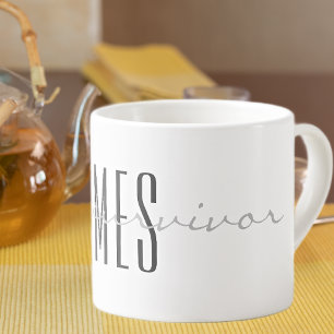 Tasse Expresso Monogram Soft Grays je suis un survivant 6oz