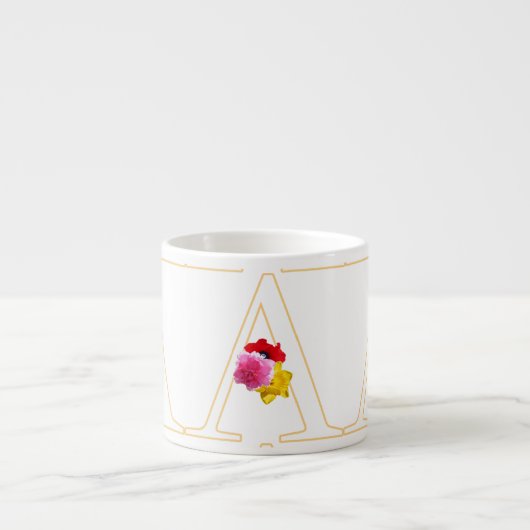 Tasse Expresso Monogramme A Floral (Devant)