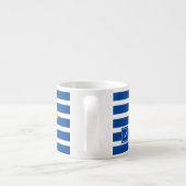Tasse Expresso Monogramme à rayures bleu chic (Dos)